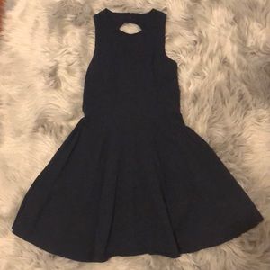 Plain navy blue dress